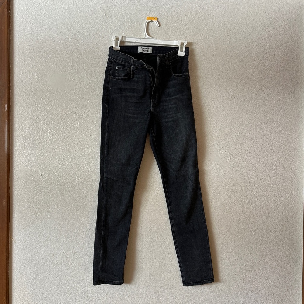 Reformation Faded Black Skinny Jeans